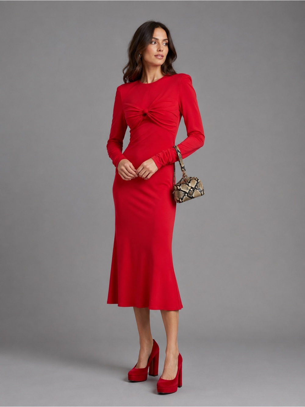 NEW Farm Rio Twisted jersey midi dress small B202
